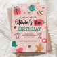 Christmas Birthday Party Invitation, Winter Holiday Girl Bday Invitation, Red Green Pink White Invite, Snowflake Evite,DIY Editable Template