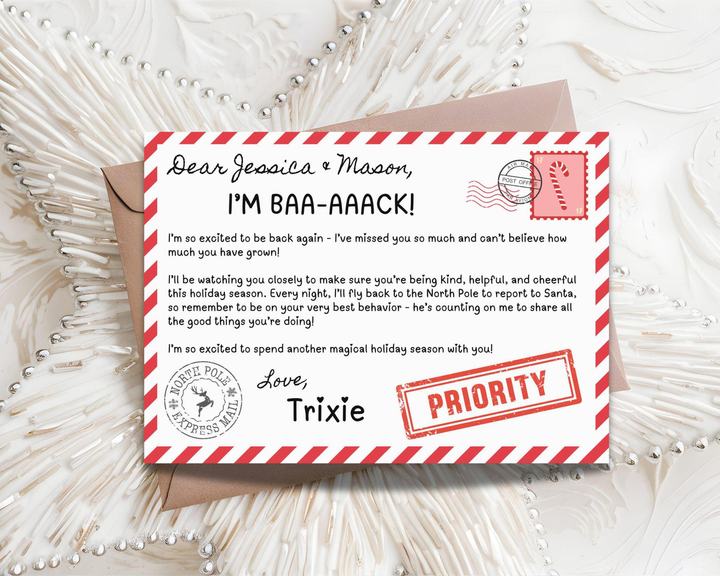 Editable Elf Arrival Letter, December Elf Return Postcard, Santa's Christmas Elf Activities, Elf Welcome Letter for Kids, Printable Template