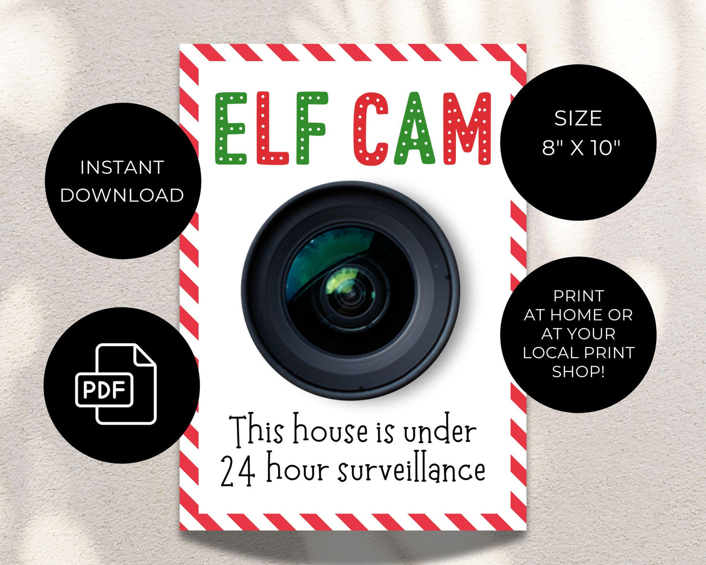 Elf Cam Printable, Elf Surveillance Camera Letter, Santa Christmas Elf Activities, Elf Welcome Letter for Kids, December Printable Template