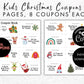 Editable Christmas Coupon Book for Kids, Child Stocking Stuffer, Printable Christmas Coupons Gift from Parent or Grandparent, DIY Template