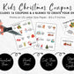 Editable Christmas Coupon Book for Kids, Child Stocking Stuffer, Printable Christmas Coupons Gift from Parent or Grandparent, DIY Template