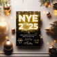 New Year's Eve Party Invitation, NYE Invitation, New Years Invite, DIY Editable 2025 Countdown Event Invite, Black and Gold Party Invitation