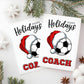 Christmas Card for Soccer Coach, Holiday Thank You Greeting Card, Soccer Team Printable Folded Card for Coaches from Players, Football Xmas