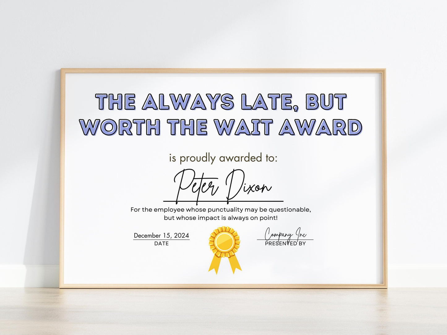 25 Funny Employee Recognition Award Certificates, Editable Template, Staff Appreciation, Funny Gift for Staff Employee Coworker Colleague