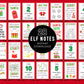 Christmas Elf Notes, Daily Elf Props & Fun Activites, Set of 28 Elf Cards with Jokes, Games, Notes from the North Pole, Elf Letters to Kids