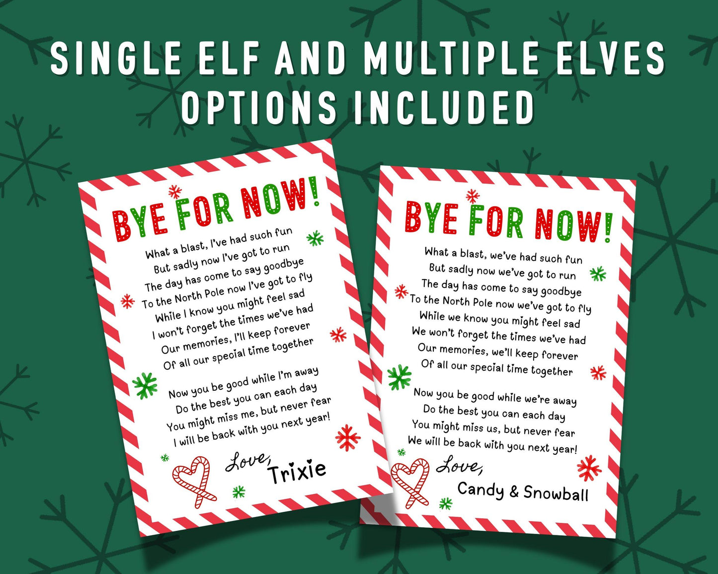 Editable Elf Goodbye Letter, December Elf Departure Card, Santa's Christmas Elf Activity, Elf Bye For Now Letter to Kids, Printable Template