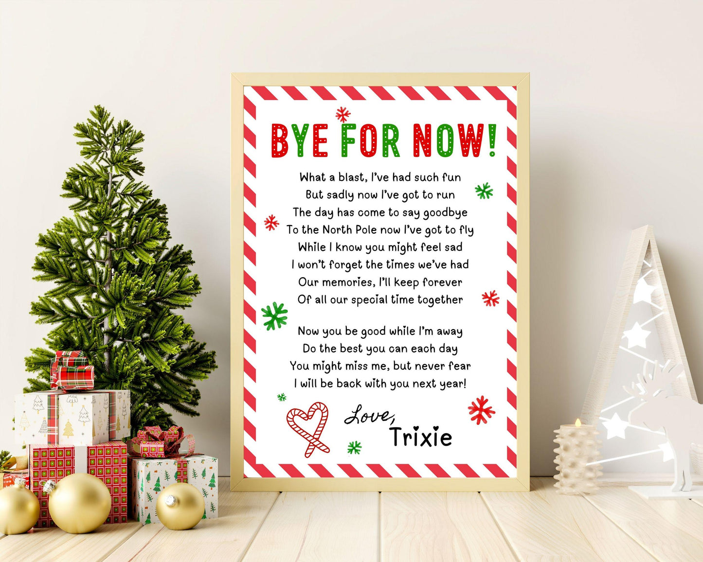 Editable Elf Goodbye Letter, December Elf Departure Card, Santa's Christmas Elf Activity, Elf Bye For Now Letter to Kids, Printable Template