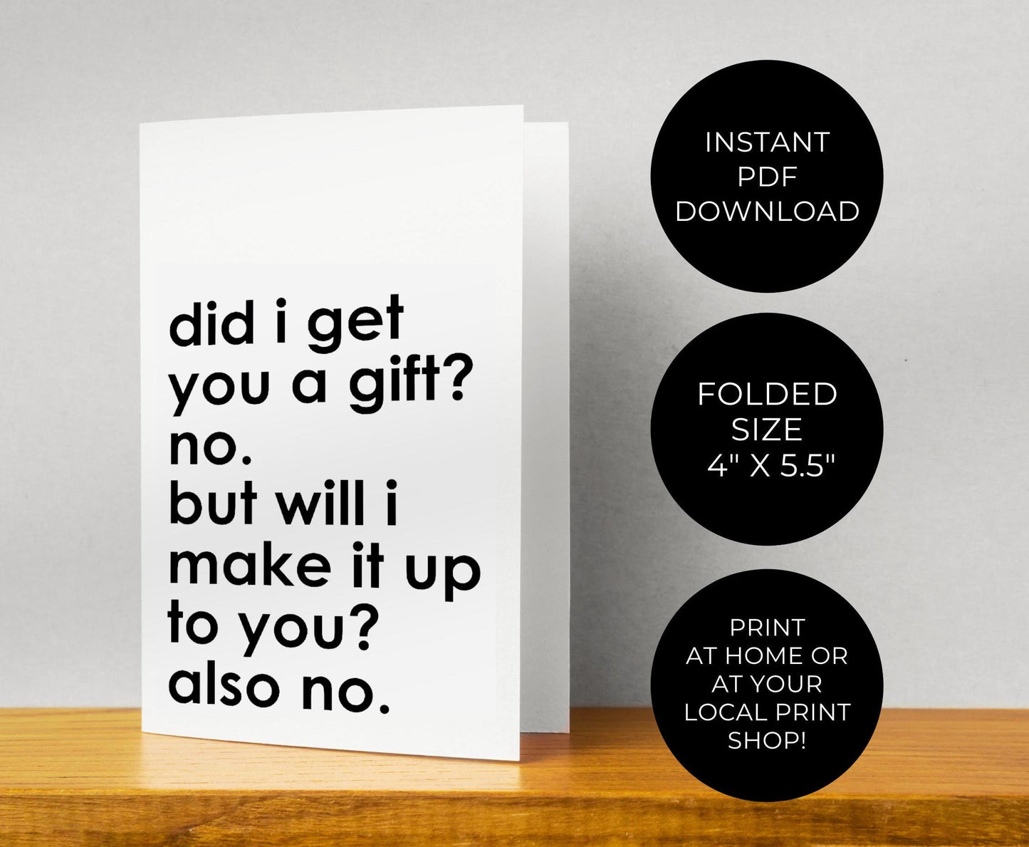 Set of 30 Sarcastic Greeting Cards, Printable Christmas Birthday Any Occasion Card Set, Funny Naughty Adult Humor, Humorous Cards for Friend