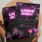 Ladies Night Out Invitation | Girls Night Out Birthday Party Invitation | Bachelorette Party Invite | Editable Template | Bar Hopping Invite