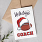 Christmas Card for Football Coach, Holiday Thank You Greeting Card, Football Team Printable Folded Card for Coaches from Players, Santa Hat