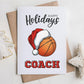 Christmas Card for Hockey Coach, Holiday Thank You Greeting Card, Hockey Team Printable Folded Card for Coaches from Players, Hockey Skate