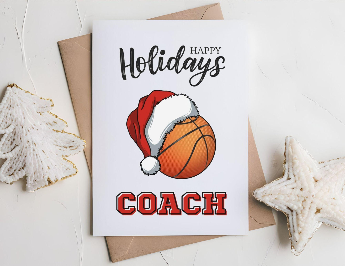 Christmas Card for Hockey Coach, Holiday Thank You Greeting Card, Hockey Team Printable Folded Card for Coaches from Players, Hockey Skate