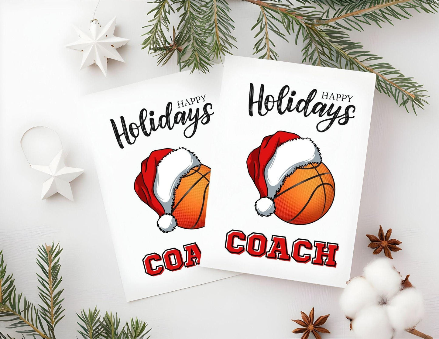 Christmas Card for Hockey Coach, Holiday Thank You Greeting Card, Hockey Team Printable Folded Card for Coaches from Players, Hockey Skate