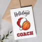 Christmas Card for Hockey Coach, Holiday Thank You Greeting Card, Hockey Team Printable Folded Card for Coaches from Players, Hockey Skate