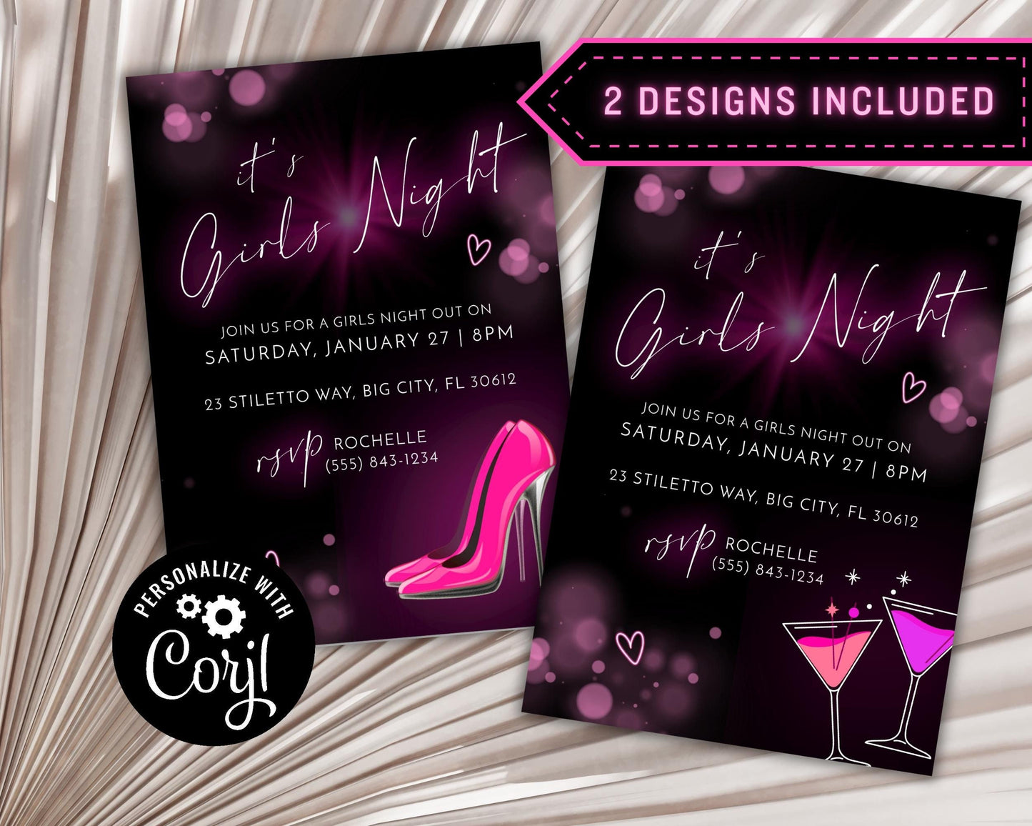 Girls Night Out Invitation | Ladies Night Out Birthday Party Invitation | Bachelorette Party Invite | Editable Template | Bar Hopping Invite