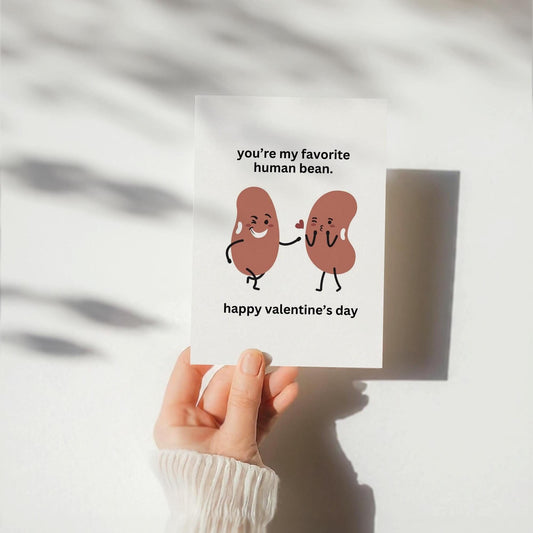 Funny Valentine's Day Card, You're My Favorite Human Bean Sarcastic Vday Card,Instant Download, Printable Card for Spouse Husband Wife Lover